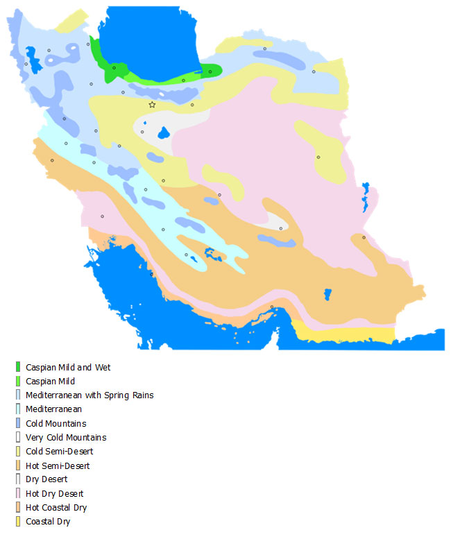 climate distribution map of iran
